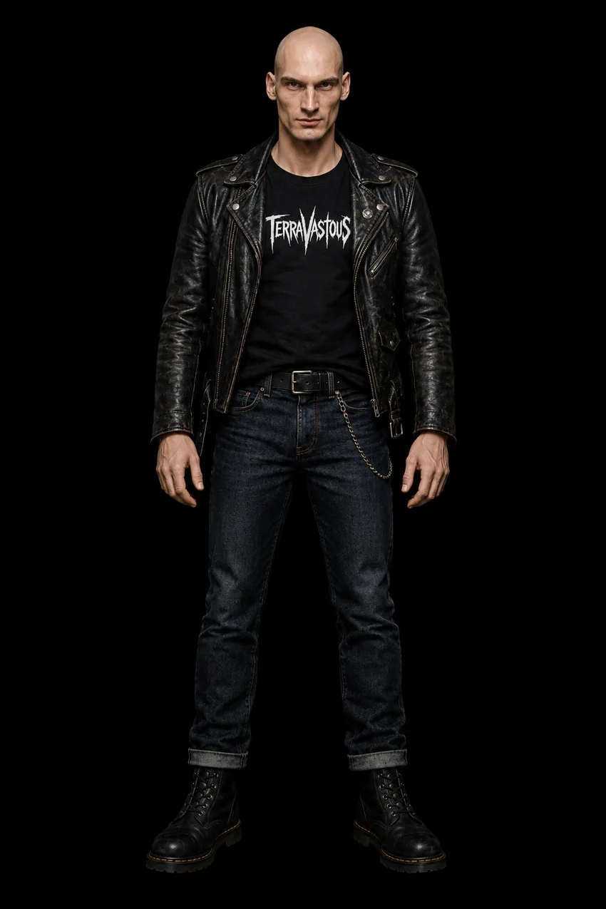 Full-length character portrait of Cliff Chalkie