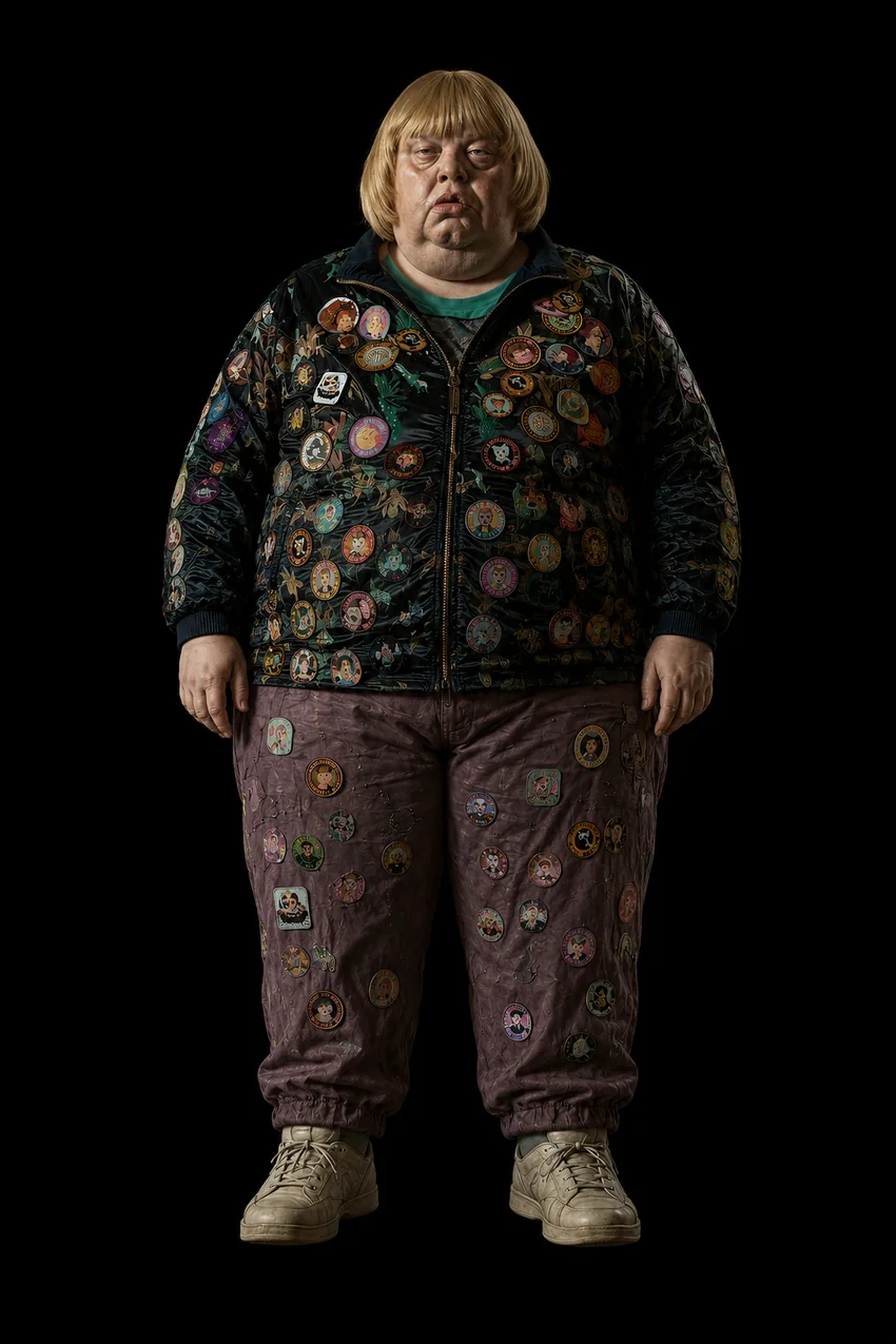 Full-length character portrait of Lady Joy Badger