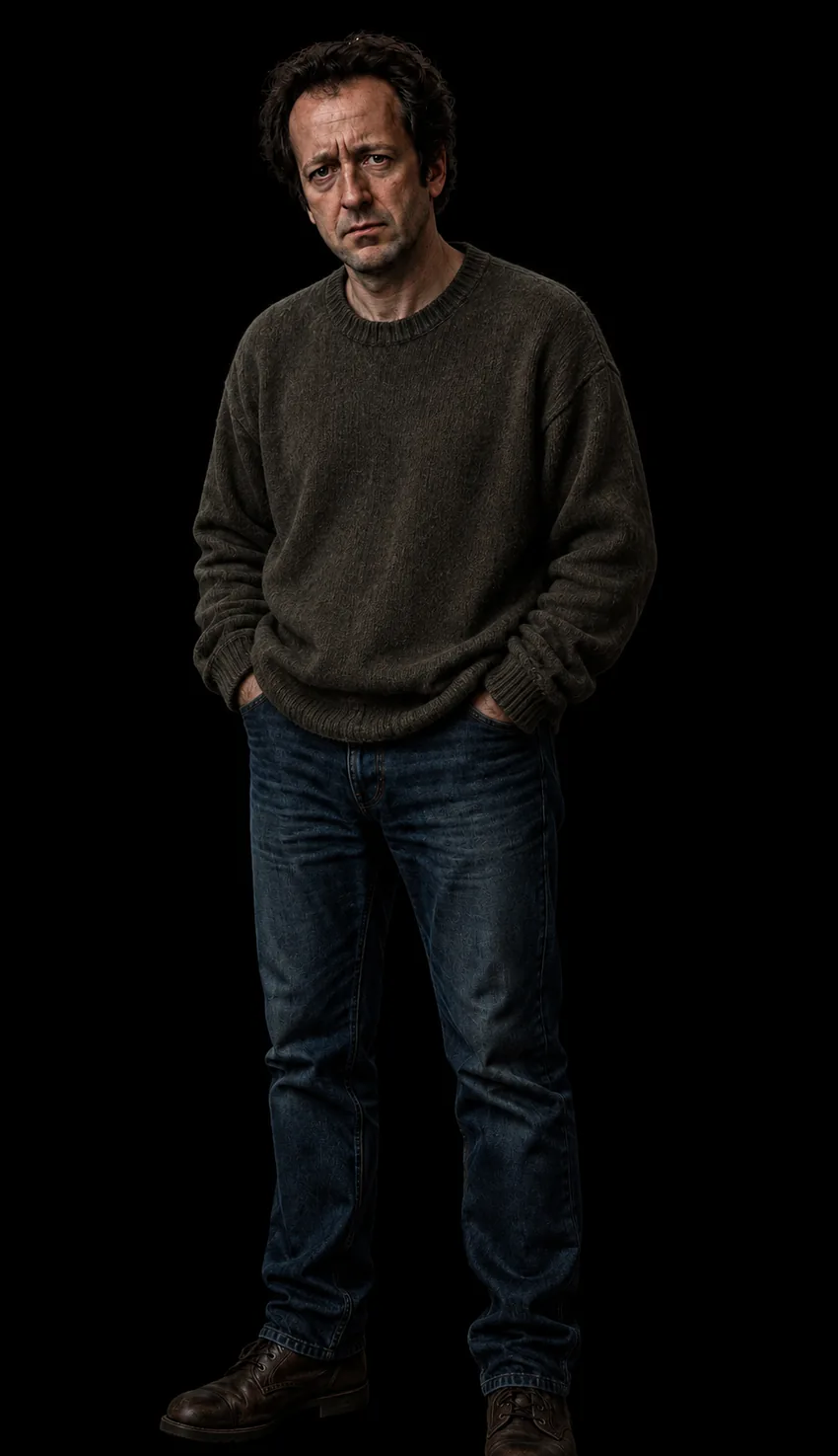 Full-length character portrait of Stuart Mars